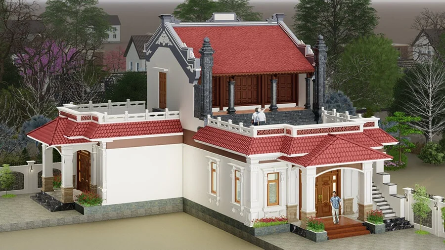 10+ Mẫu nhà thờ kết hợp nhà ở đẹp, chuẩn phong thuỷ [Cập nhật 2025]