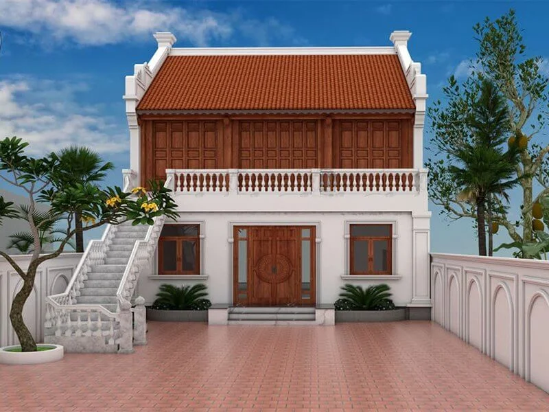 nhà gỗ 3 gian kết hợp nhà ở nhà ngang