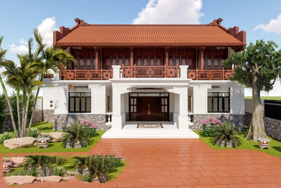 Nhà gỗ 3 gian tích hợp trực tiếp không gian ở