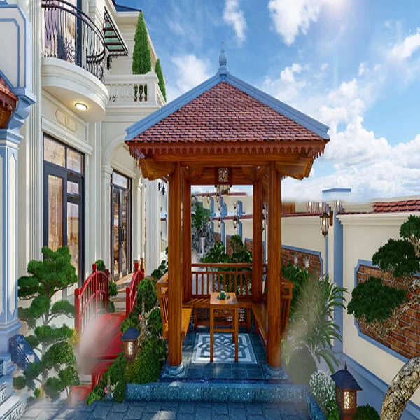 Nhà chòi gỗ 4 cột (tứ giác): Kích thước & Mẫu tham khảo 2025