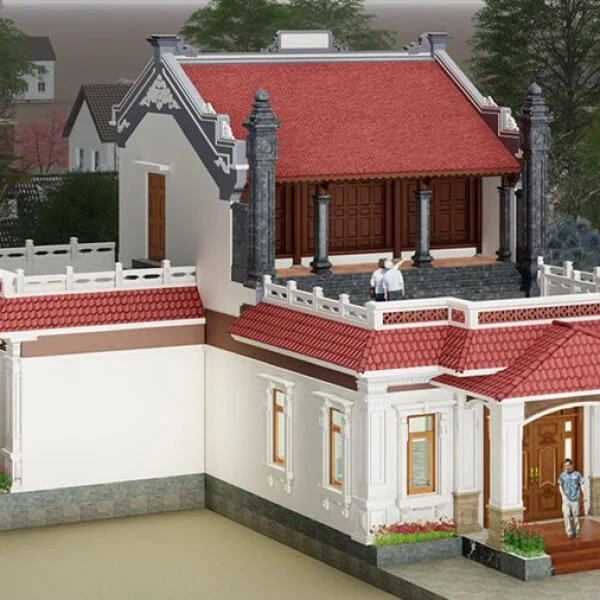 10+ Mẫu nhà thờ kết hợp nhà ở đẹp, chuẩn phong thuỷ [Cập nhật 2025]